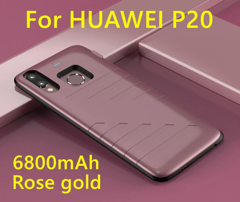P20 Rose Чехол для зарядного устройства для huawei P20 Pro 6800/8200 мАч Внешний аккумулятор внешний аккумулятор чехол для зарядки для huawei P20 чехол для аккумулятора - Цвет: P20 Rose