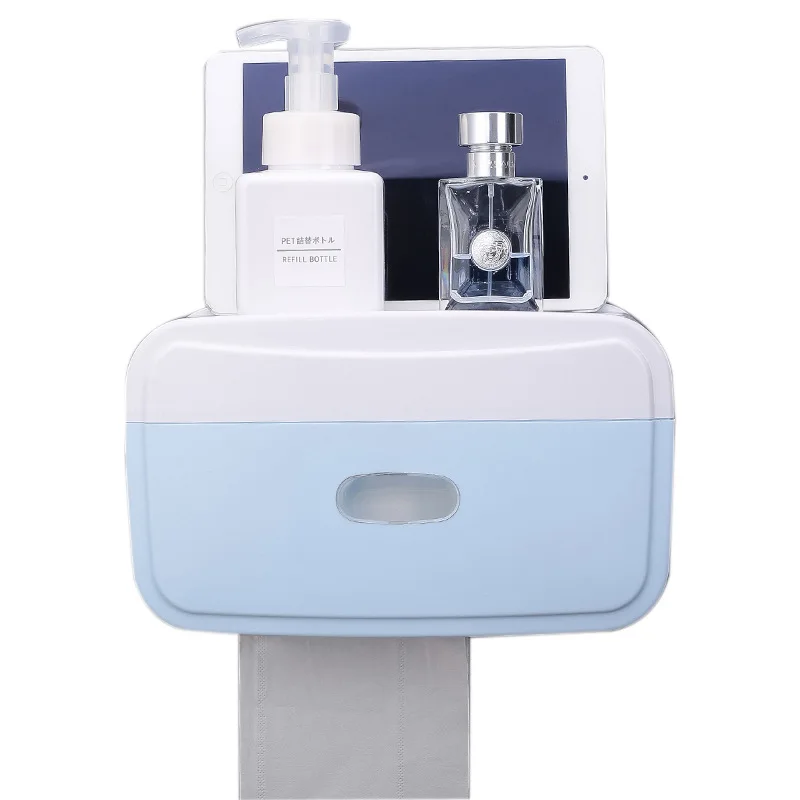 Multifunctional simple toilet wall-mounted paper towel box non-punching water-proof roll tube | Дом и сад