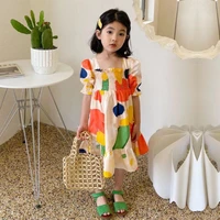 dress for girls sweet print casual vacation beach dresses 2 7years old middle small child baby high quality fashion wear clothes