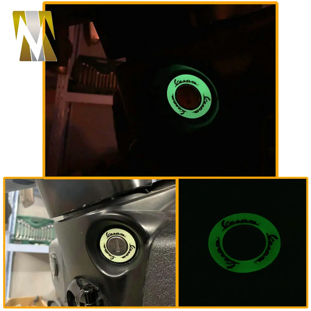 

For Vespa GTS Sprint Primavera LX LXV 50 125 150 250 300 Luminous Keyhole Cover Circle Stickers Reflective Ignition Switch Ring
