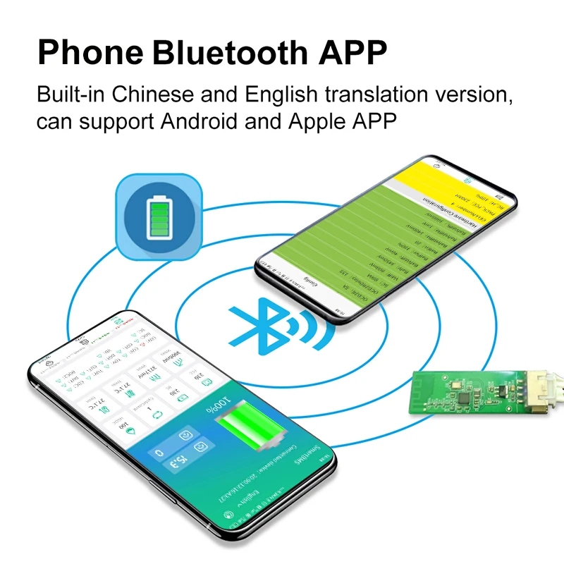 Qucc Smart BMS 6S 16S 80A с Bluetooth UART 485 CAN 7S 8S 10S 12S 13S 14S 15S 24V 36V 48V 60V для литий ионного
