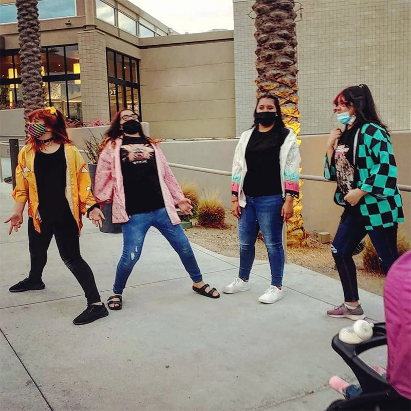 

Anime Demon Slayer Kimetsu No Yaiba Cosplay Costume Haori Kimono Halloween Kamado Nezuko Adult/child Costumes Coat Shirt