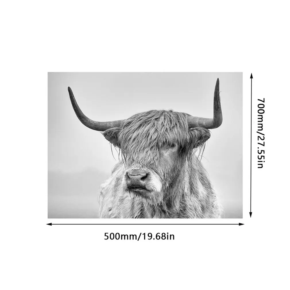 

Framed Canvas Printed Art Print Watercolor Painting Wall Art Yak