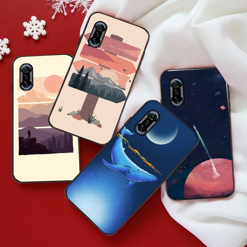 

Beautiful Phone Case For Xiaomi POCO X3 Pro NFC F3 GT M3 For GT Funda Coque Carcasa Back Cover Soft TPU