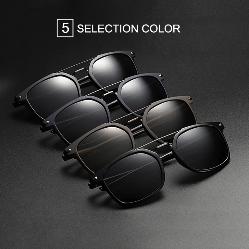 Мужские поляризационные солнцезащитные очки SIMPRECT TR90 квадратные 2021 ретро стиль