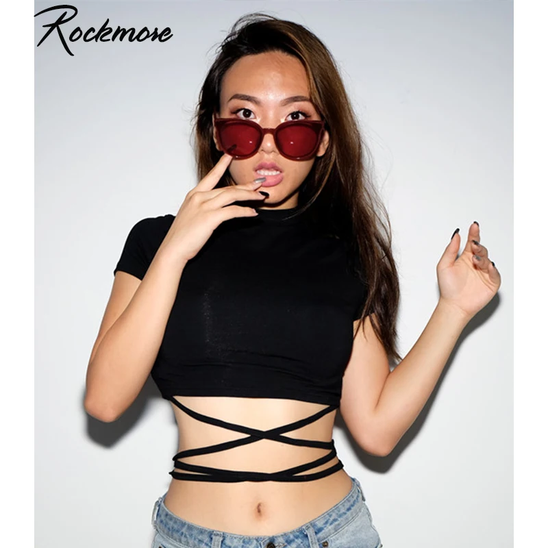 Женская хлопчатобумажная рубашка Rockmore Criss Cross укороченный топ с коротким рукавом