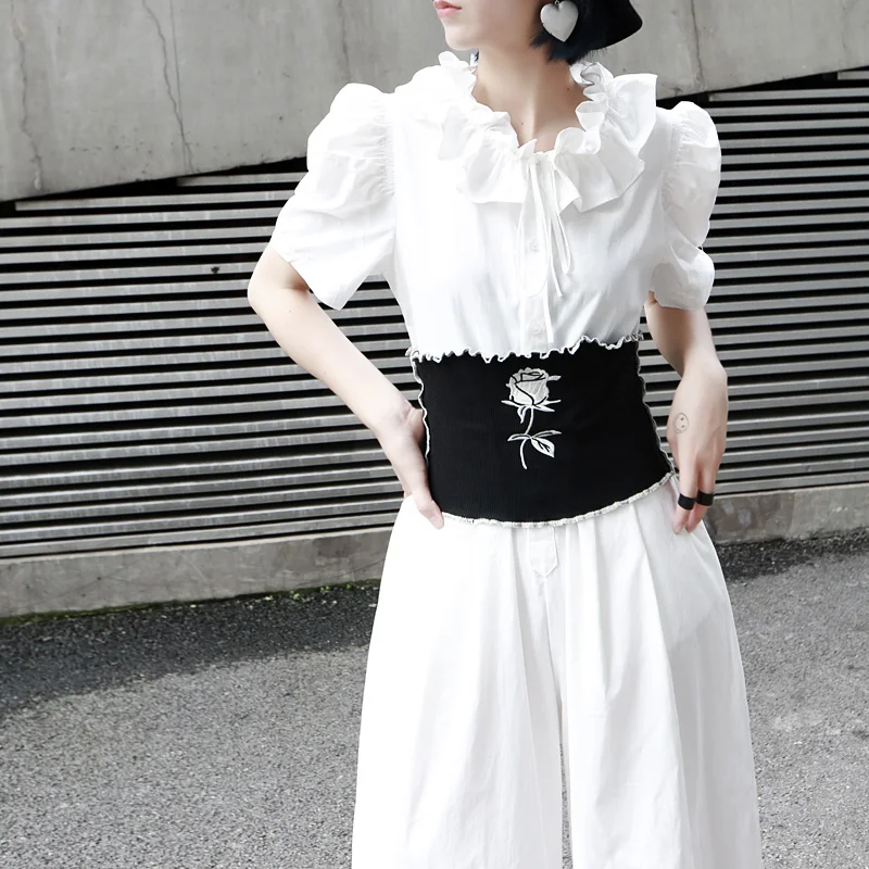 GETSPRING Для женщин комбинезон с оборками тряпичная кукла воротник хлопковый s