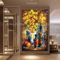 handpainted modern abstract art decor palette knife flower oil painting on canvas wall decoration for home unframed gift picture
