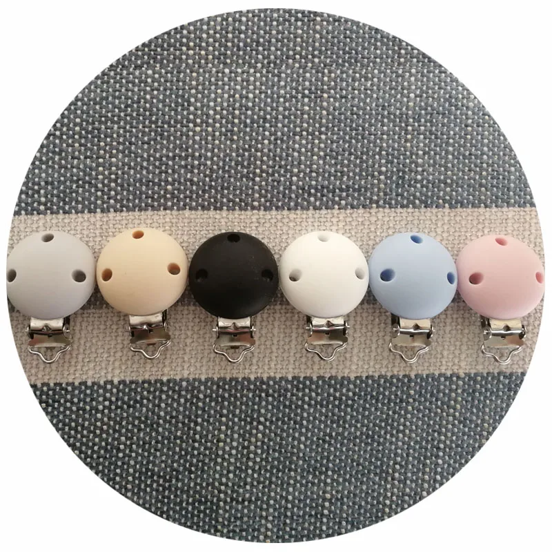 Clip de silicona para chupete, mordedor redondo para chupete de beb&eacute;, accesorios calmantes, 10 Uds.-2