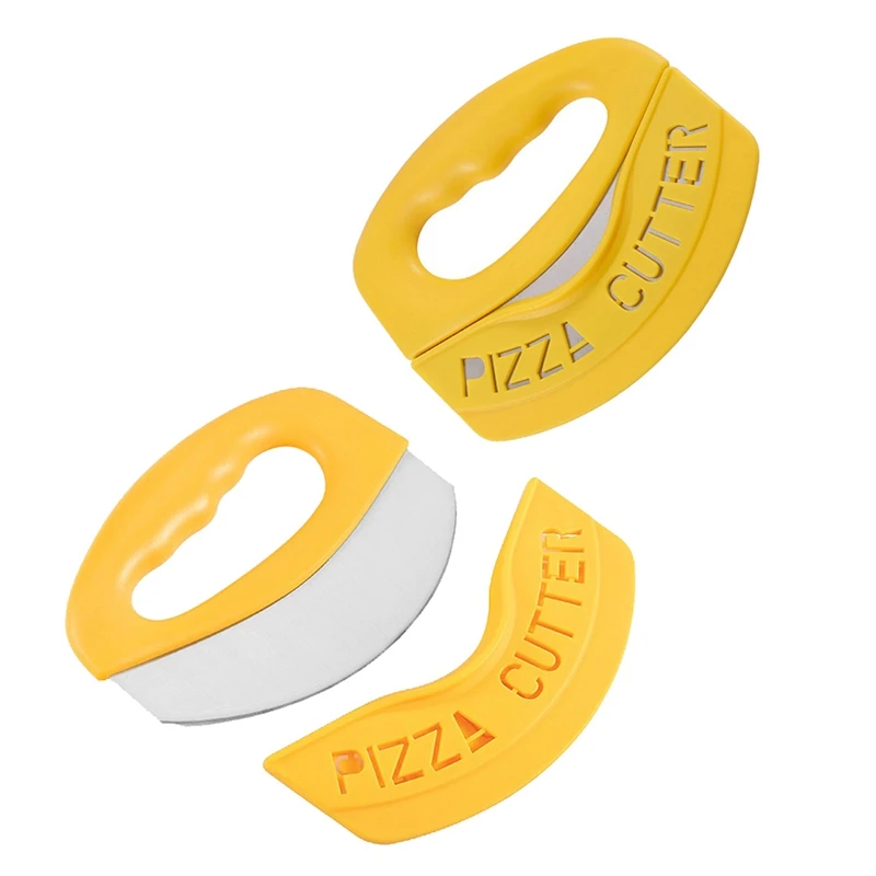 

2Pack Pizza Cutter,Food Chopper,Stainless Steel Pizza Cutter Rocker Slicer with Sheath Pizza Knife Kitchen Tool