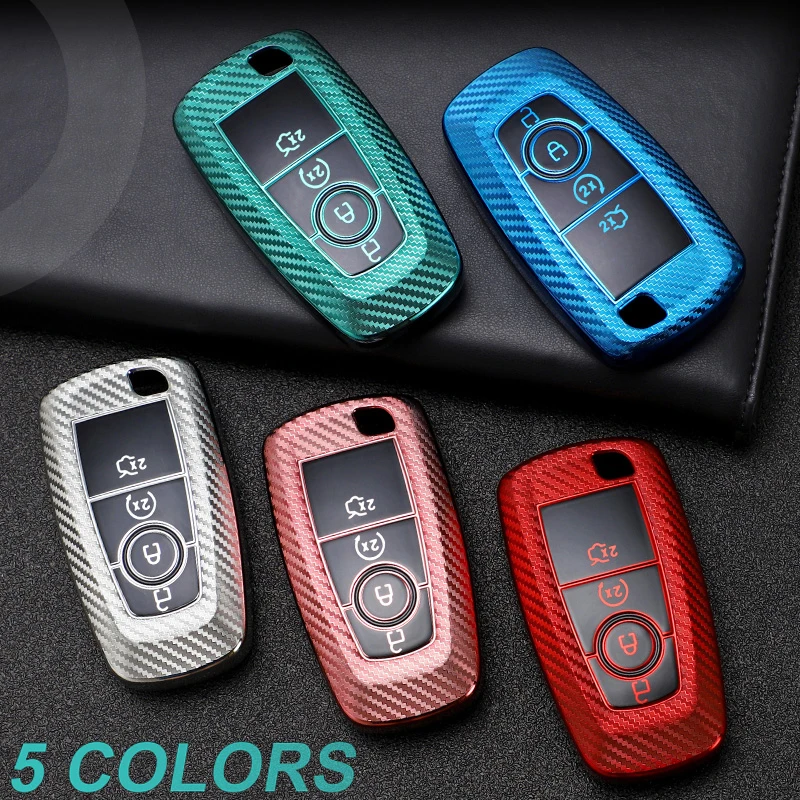 Чехол для автомобильного ключа из углеродного волокна чехол Ford Fusion Mondeo Mustang Edge