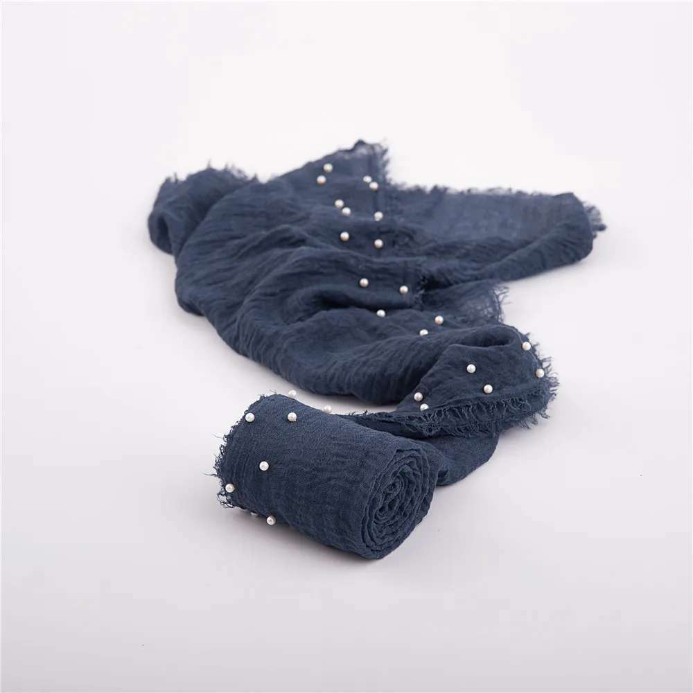 navy blue Многофункциональный Мягкий реквизит для фотосъемки новорожденных, одеяло для фотосъемки детей, мусульманские обертывания с жемчугом и бисером - Цвет: navy blue