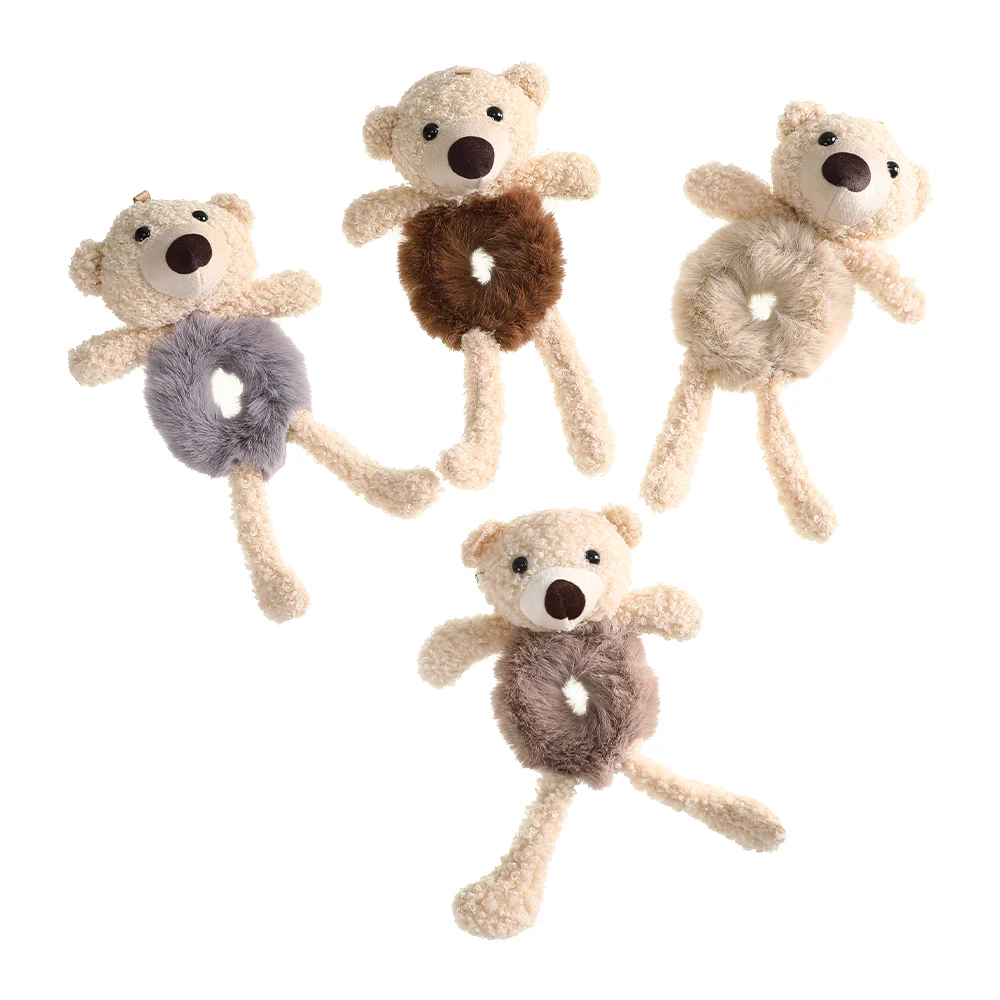

Women Ponytail Hair Rubber Bands Cute Bear Scrunchies Rabbit Elastic Hairbands Tie Ropes Fashion New Plush Hair Accessories