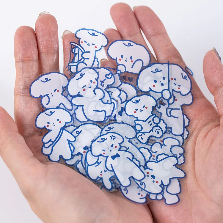 

40pcs PET Stickers Hand Painted Animal Hand Account Material Decoration Stickers