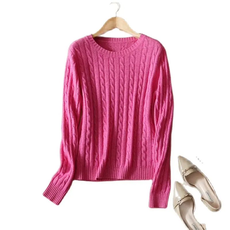 Женский трикотажный свитер размера плюс 100% из козы и кашемира плотный пуловер с