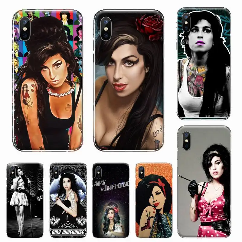 

Amy Winehouse UK Girl Singer Phone Case Transparent soft For iphone 12 11 13 7 8 6 s plus x xs xr pro max mini