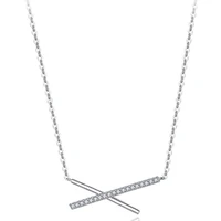 panjbj 925 sterling silver trendy aaa zircon geometric strip pendant necklaces for women gift simple fine jewelry