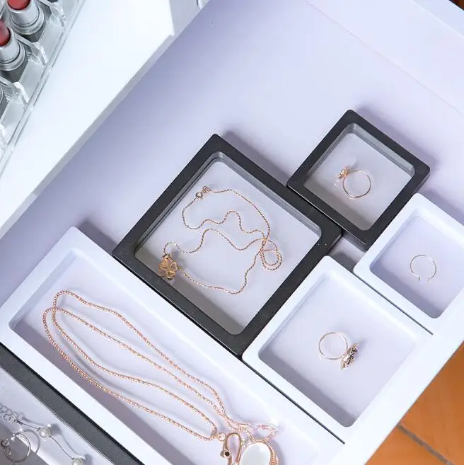 Top 10pcs/Lot Floating Picture Frame Jewelry Display Box Stand Ring Pendant Holder Protect Jewellery Stone Presentation Case