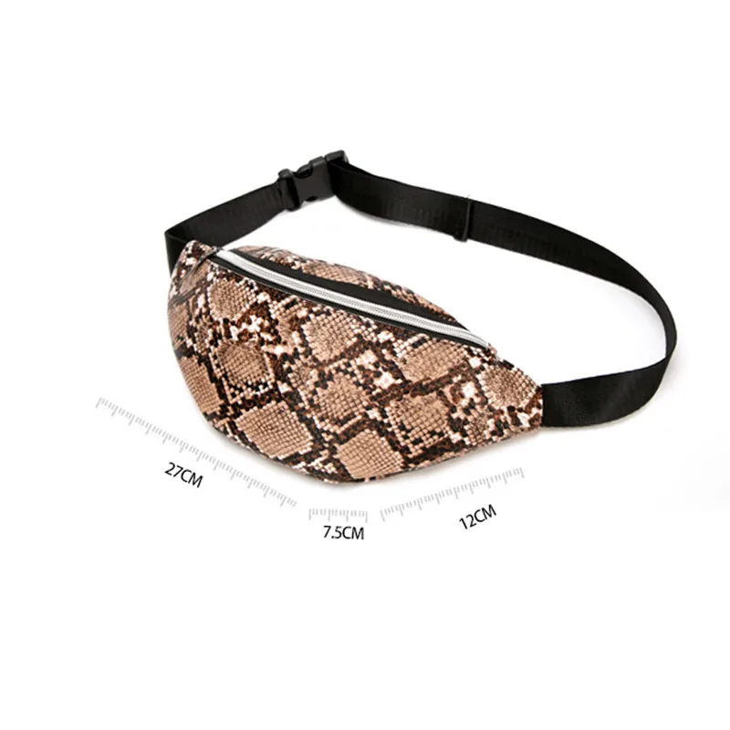 

Hirigin Fashion Snake Print Belt Bag Women Serpentine PU Leather Waist Bags Female Fanny Pack Travel Hip Bum Bag Small Purse