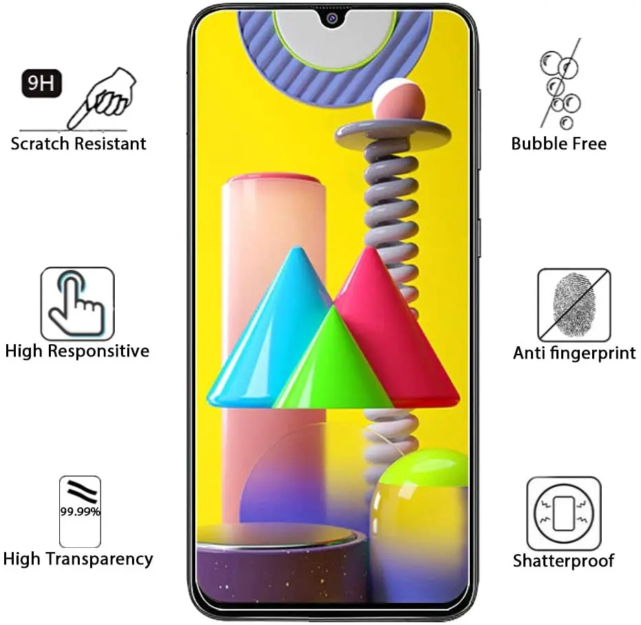 2 в 1 Защитное стекло для Samsung Galaxy A10 A20 A30 A50 A70 A80 A90 M30S S A51 камера задняя крышка