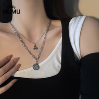 cherry flower necklace women niche design simple collarbone chain fashion double personality hip hop choker for jewelry gift