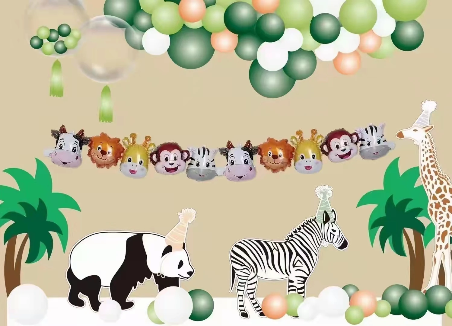 

Mini Zoo Photo Props Foil Cartoon Animal Shape Balloons Wedding Birthday Children's Day Toy Baby Shower Party Decoration Globos