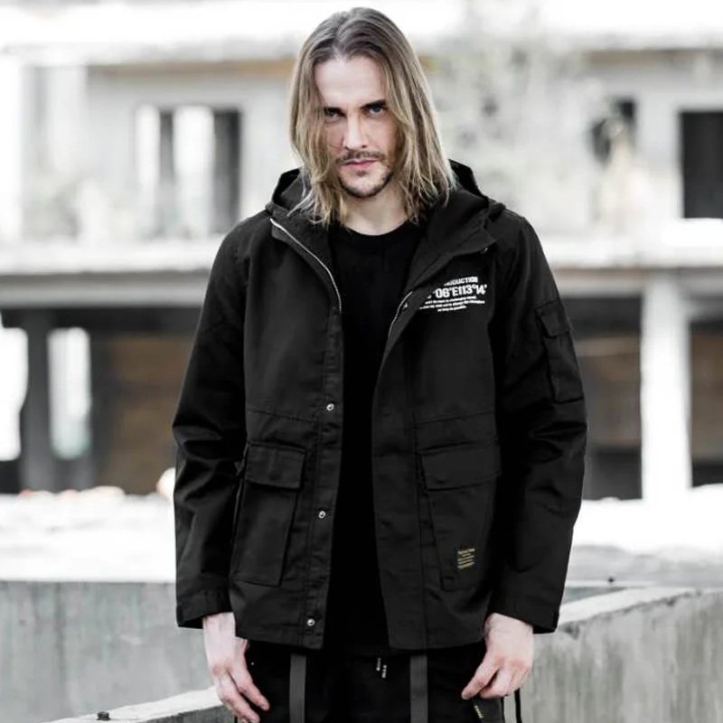 Куртка CROXX Techwear Мужская в стиле милитари модная пиджак панк Рипстоп с надписью