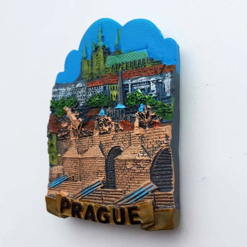 BABELEMI Hand-prainted Resin Refrigerator Magnets Prague Czech Souvenir Fridge Magnet Charles Bridge Sticker | Дом и сад