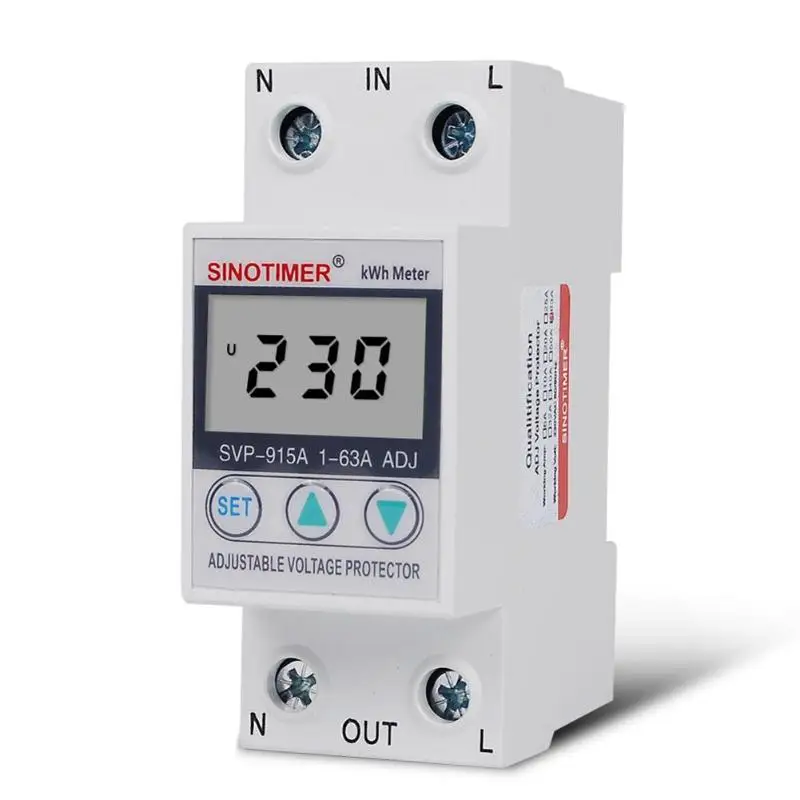 230VAC 50/60Hz 40A/63A SVP-916 Регулируемая Защита от скачков напряжения реле ограничение тока защита - Цвет: SVP-915A