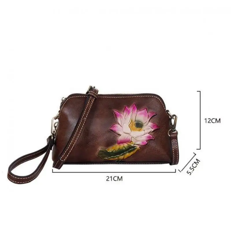 

YourSeason Vintage Ladies Embossed Small Floral Bag 2021 Handmade Women Mini Shoulder Cow Leather Hand Bags