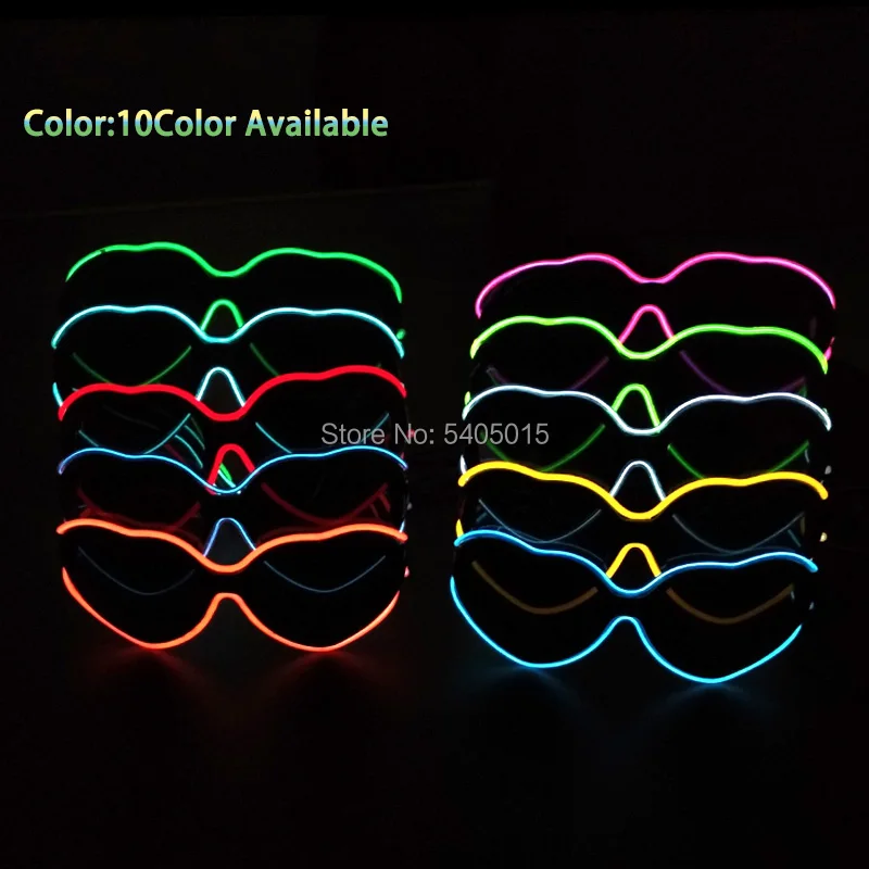 

10 Цвета EL провода очки светящиеся вечерние принадлежности маскарад Вечерние очки для праздника для художественного оформления ногтей, руч...