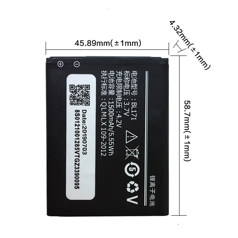 Сотовый телефон BL171 для Lenovo A319 A356 A368 A370E A376 A390 A390T аккумулятор замены 1500