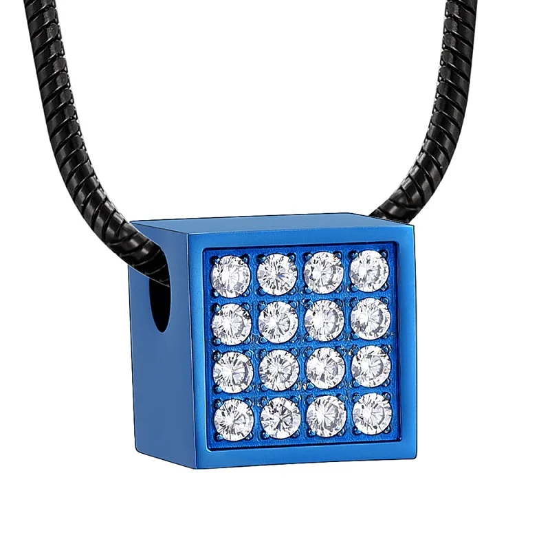 IJD12841 нержавеющая сталь Mini Cube кулон кремационной урны Human/Pet Keepsake памятный для