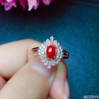 kjjeaxcmy fine jewelry 925 sterling silver gem natural gemstone red coral luxury new womans lady girl female crystal ring