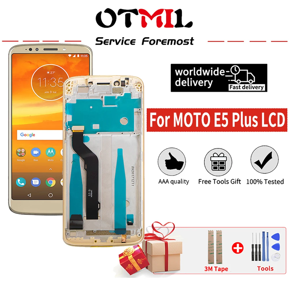 

6,0 "Оригинальный ЖК-дисплей для Motorola Moto E5 Plus, ЖК-дисплей, сенсорный экран с рамкой, дигитайзер, фотография, дисплей для MOTO E5 Plus