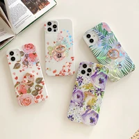 case for iphone 12 11 pro max x xs xr 6 7 8 plus trasparent flower coque for iphone 12 mini shockproof with finger ring fundas