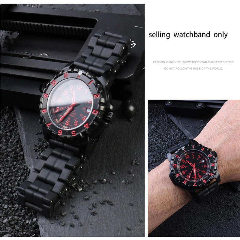 Carbon fiber watchband for Casio ProTek series prw-60/Y prw-30/50/70 and luminox 3051 plastic steel light watch chain strap23mm