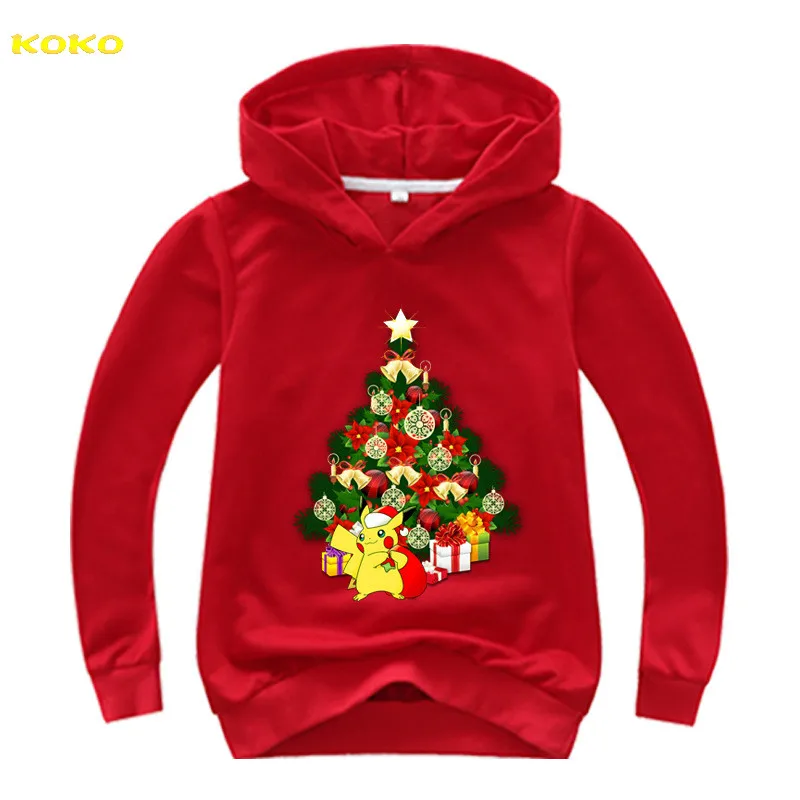 

Cute little animal PKU Printed Hoodies Boy Fashion Long Sleeve Hooded Sweatshirts girl Christmas clothes Party for 100-160CM