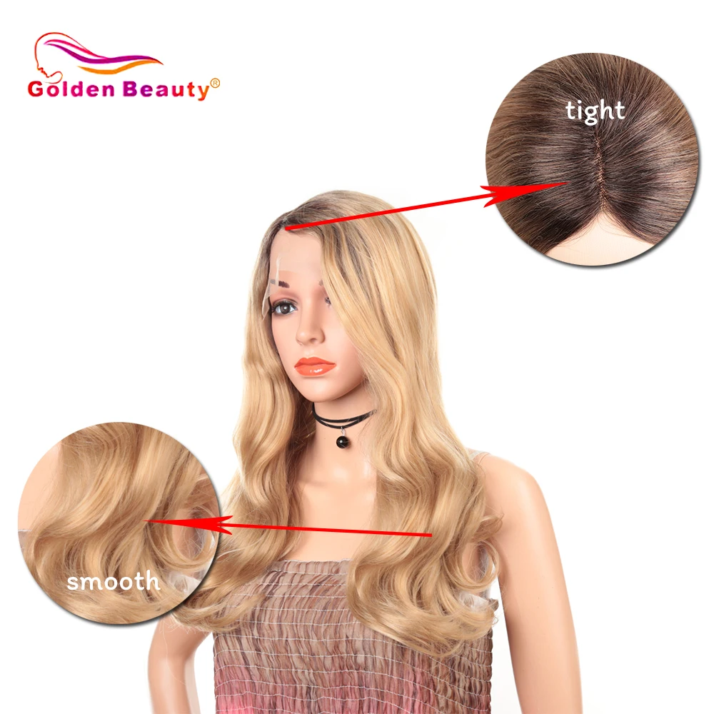 Golden Beauty 22inch Lace Front Wig in Synthetic Wigs Natural Body Wave Heat Resistant Wigs For Women
