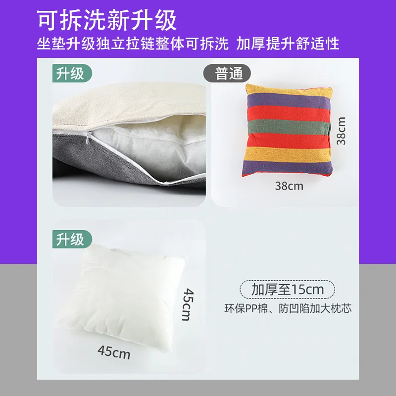 

Canvas Relaxation Adults Kids Indoor Home Garden Thickened Hanging Hammock Chair Travel Camping Outdoor Swing With Cushion