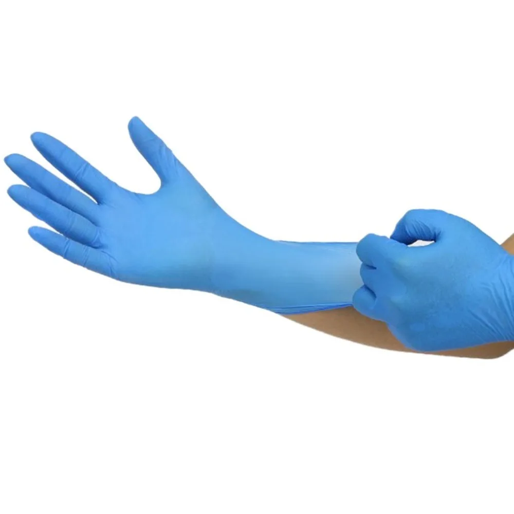 

100pcs Disposable Rubber Latex Gloves Blue Food and Beverage Thicker Durable Household Cleaning Gloves Experimental Gloves