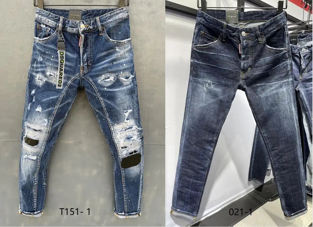 Популярные Классические мужские/женские узкие джинсы DSQUARED2 с вышивкой прямые