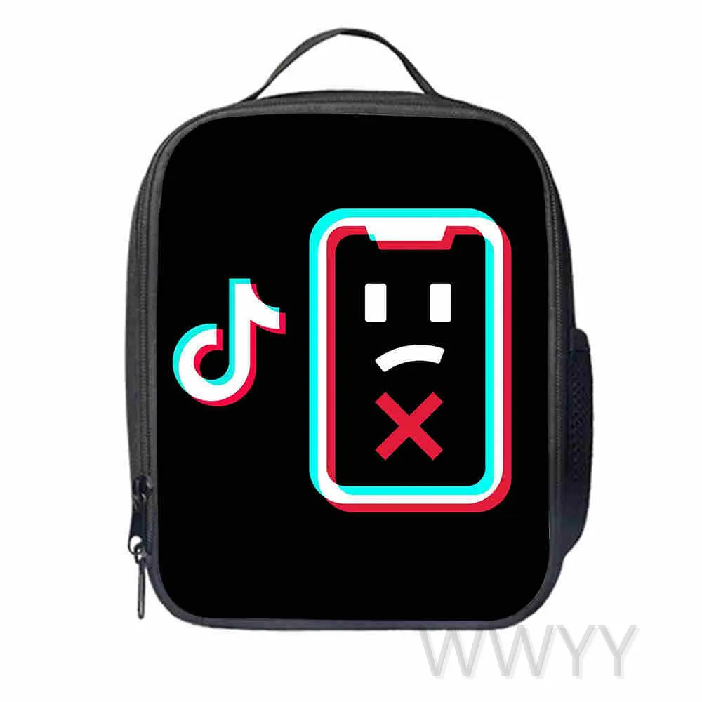 Сумка для ланча Tik Tok с мультяшным принтом мальчиков и девочек портативная