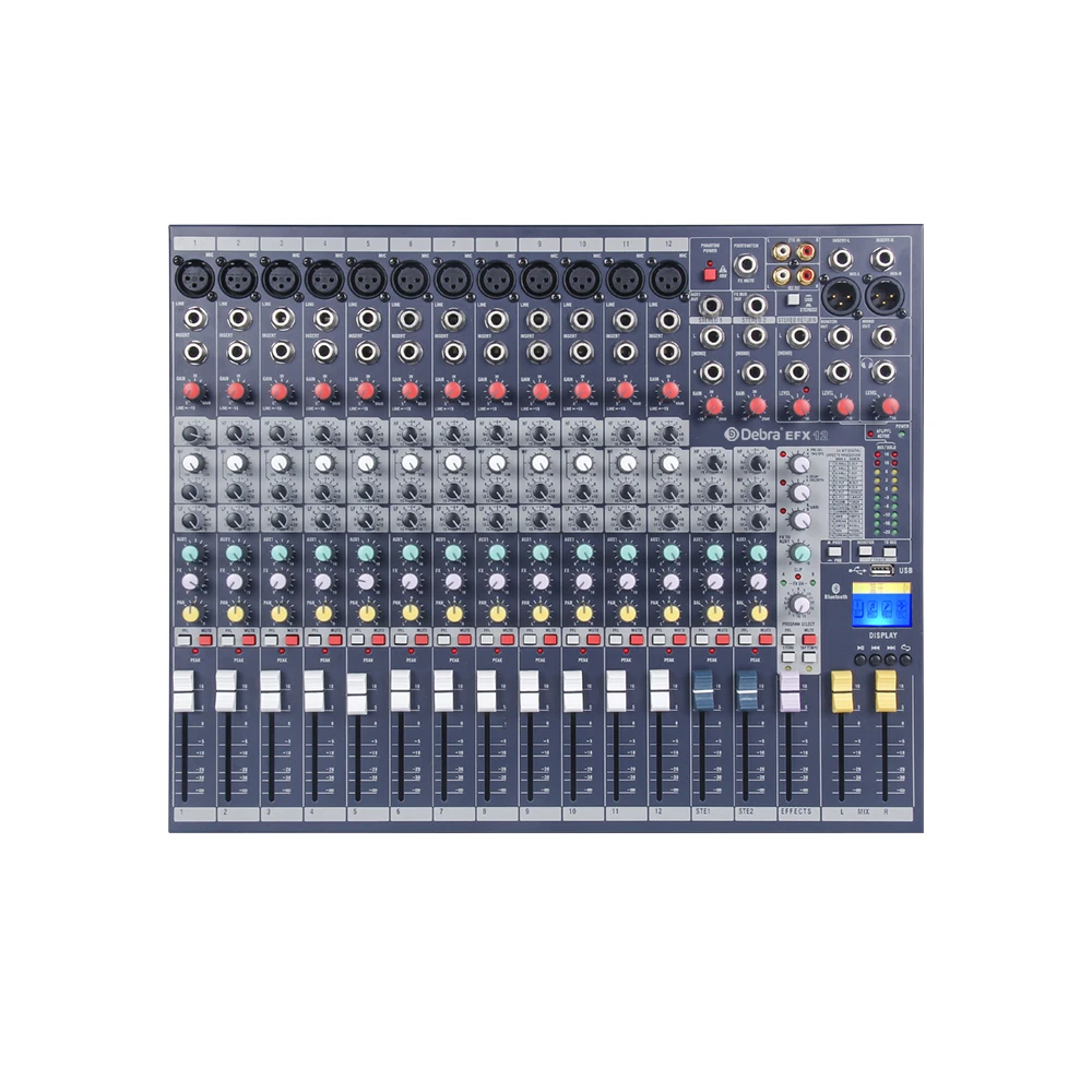 

Debra Audio EFX12 8-канальная Фотографическая консоль для диджея, контроллер с BT Soundcard, 24Bit Dsp эффект EQ