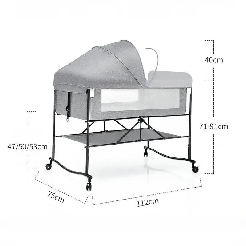 

Портативная детская кроватка для новорожденных, многофункциональная Складная Мобильная кроватка, простроченная большая кровать для взрос...
