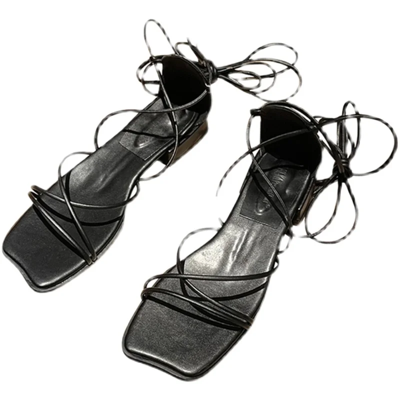 

Sandals Straps Comfort Shoes for Women Open Toe Clogs Wedge Suit Female Beige All-Match Cross 2021 Summer Clear Heels Cross-Shoe
