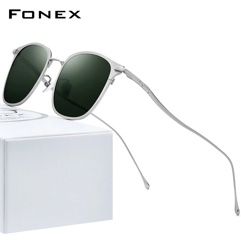 FONEX Солнцезащитные очки из чистого титана для мужчин и женщин модные брендовые