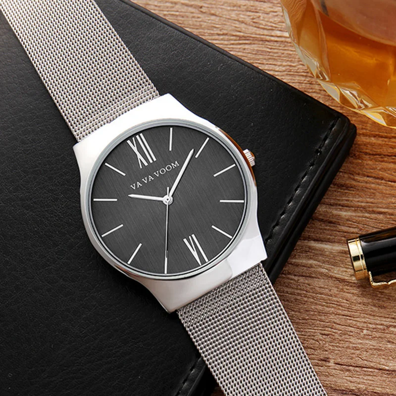 Часы наручные мужские с календарем и браслетом из нержавеющей стали | Наручные