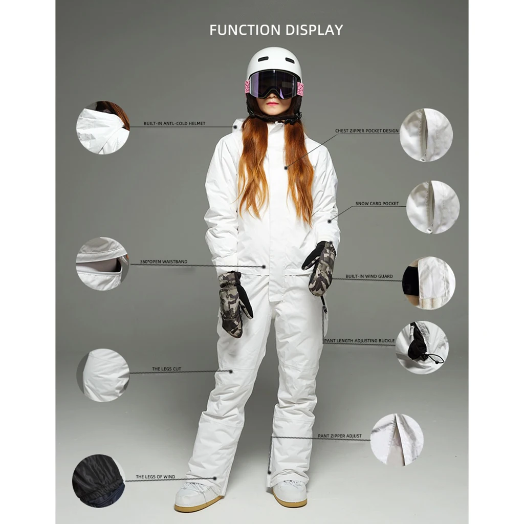 Зимние комбинезоны унисекс ветрозащитные мужские и женские лыжные зимние