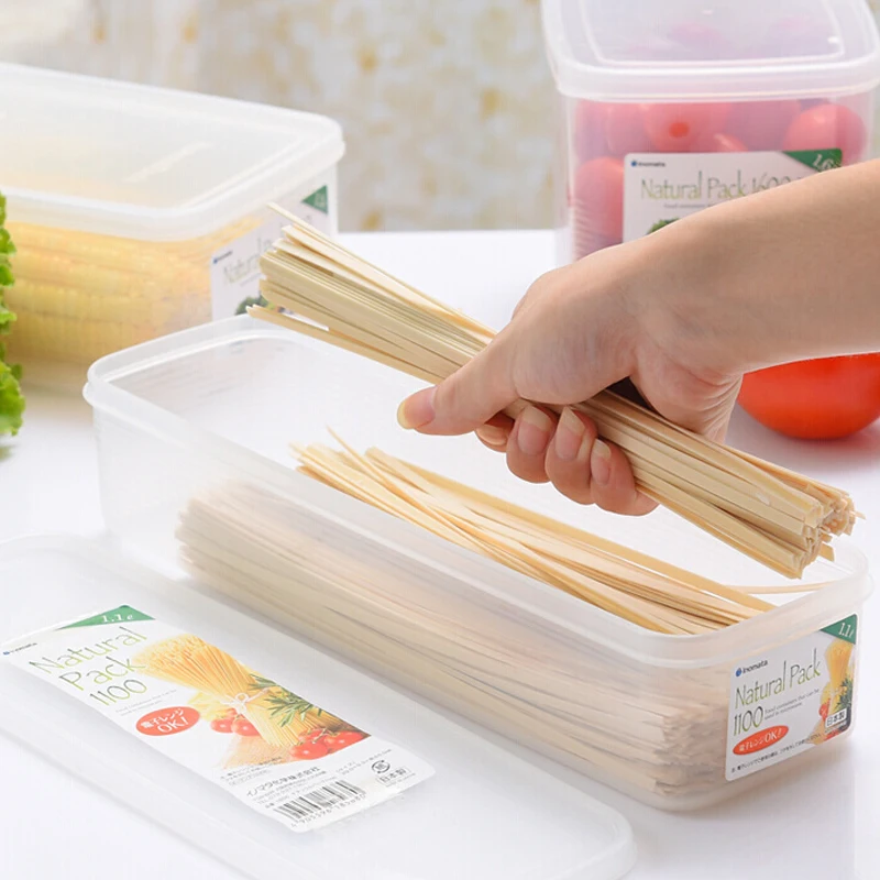 

Food Grade Plastic Rectangular Pasta Crisper Noodle Storage Container Refrigerator Sealed Container